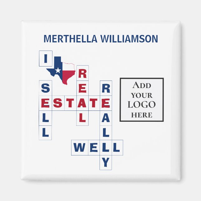 Aimant Logo personnalisé Réalisateur TEXAS Immobilier (Devant)