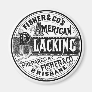 Aimant Logo polonais vintage manquant noir et blanc