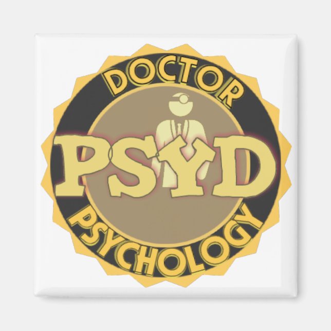 Aimant LOGO PsyD - DOCTEUR EN PSYCHOLOGIE (Devant)