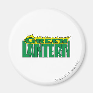 Aimant Logo vert de lanterne - flammes jaunes