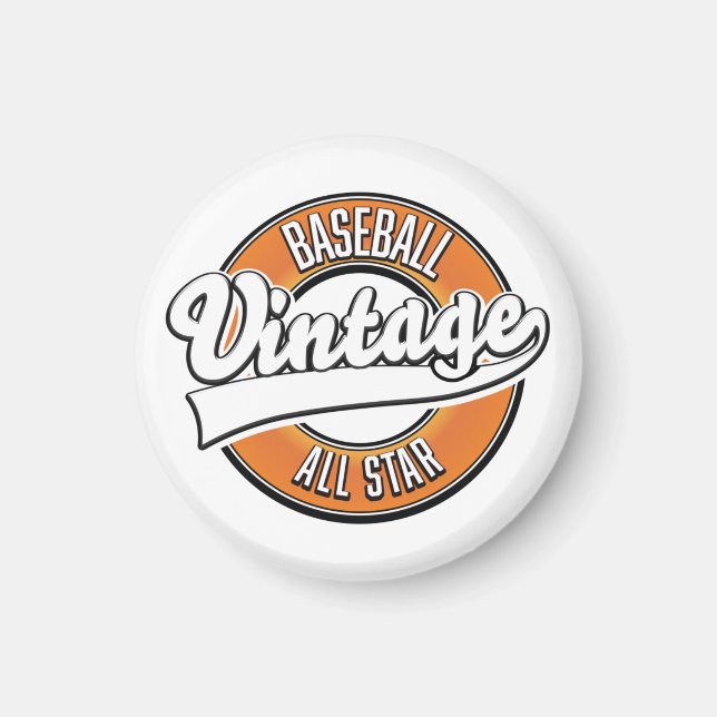 Aimant Logo vintage de baseball. (Devant)