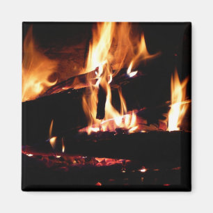 Aimant Logs dans la cheminée Photographie de feu chaud