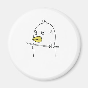 Aimant L'Oiseau de pingouin avec l'épée de samouraï