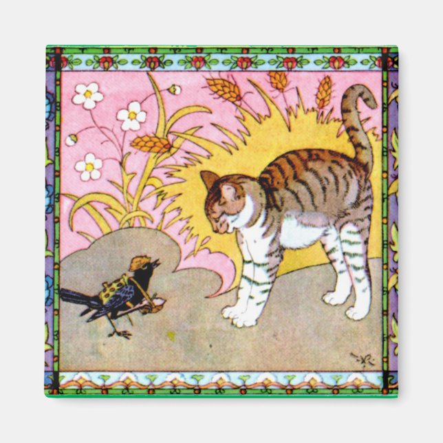 Aimant L'oiseau rencontre le chat (Devant)