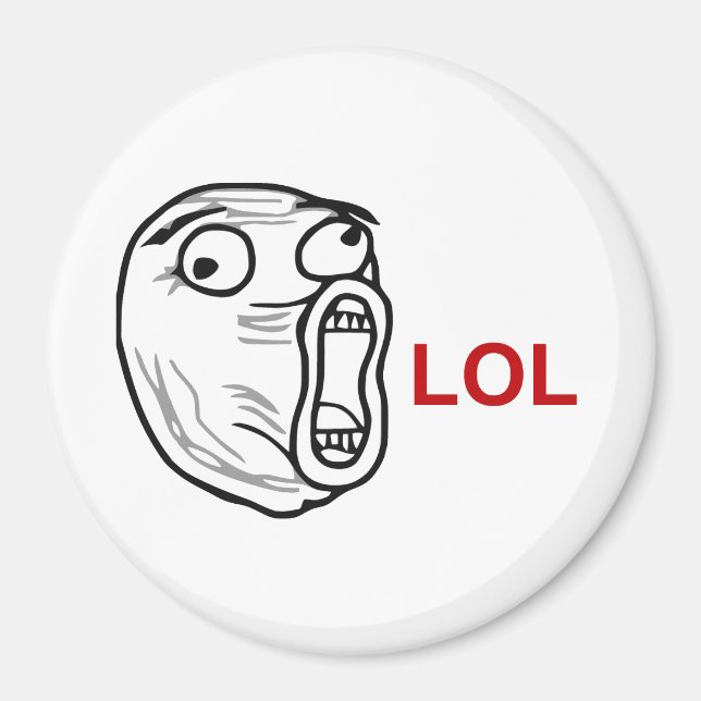 Aimant LOL Laugh Out Loud Rage Face Meme (Devant)