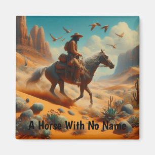 Aimant Lone Cowboy dans Desert Canyon - Surreal Western A