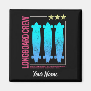 Aimant Longboard Retro Skateboard Conception de skate Vin