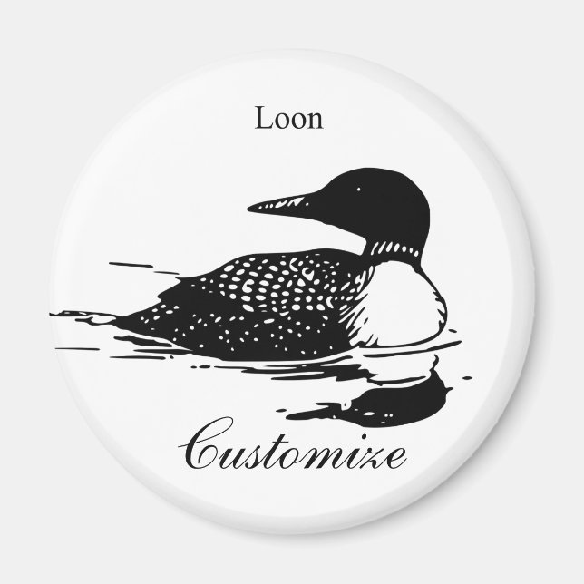 Aimant Loon Swimming Bird Art Thunder_Cove (Devant)