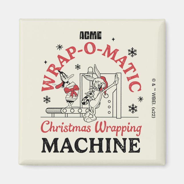 Aimant LOONEY TUNES™ | Machine à envelopper ACME-O-Matic (Devant)