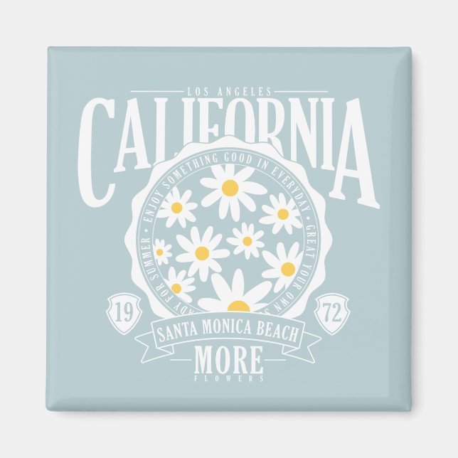 Aimant Los Angeles California Floral Graphic (Devant)