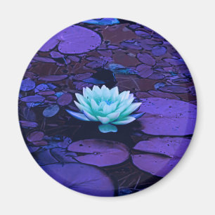 Aimant Lotus Fleur Magique Violet Bleu Turquoise Floral