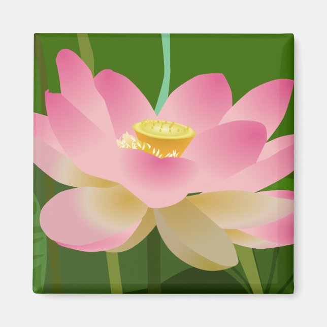 Aimant Lotus rose (Devant)