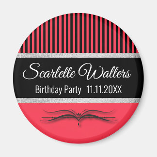 Aimant Lotus Scroll & Stripes - Silver Foil