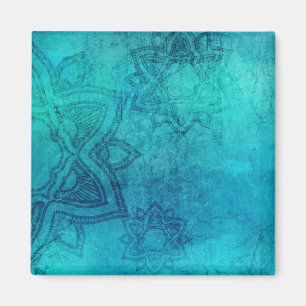 Aimant Lotus texturé bleu