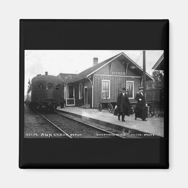 Aimant Louis Pesha Ann Arbor Railroad Depot Shepherd, MI (Devant)