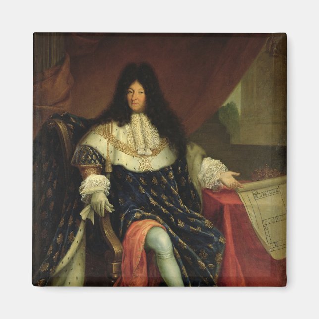 Aimant Louis XIV Détenant un plan de la Maison Royale (Devant)