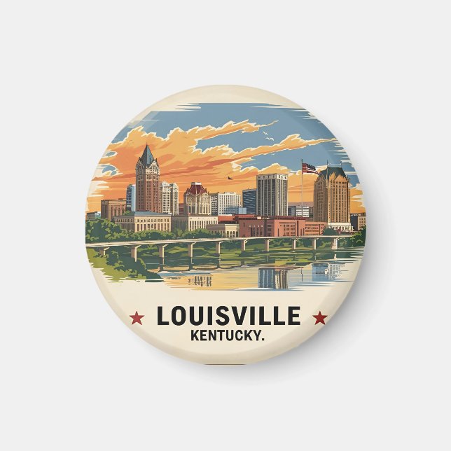 Aimant Louisville Kentucky USA Skyline (Devant)