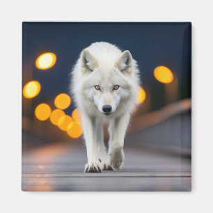 Aimant Loup Animaux Dans La Rue À L'Extérieur