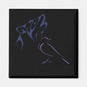 Aimant Loup et oiseaux