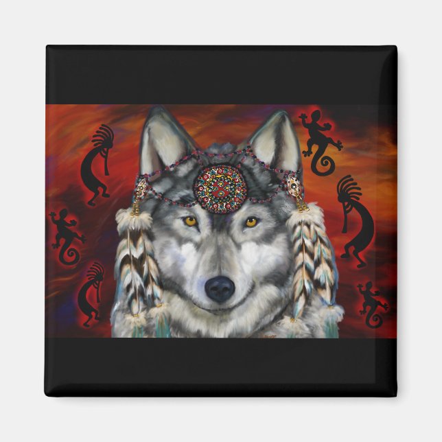Aimant Loup Gris (Devant)