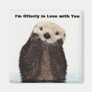 Aimant Loutre drôle heureuse de jour de Valentines