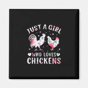 Aimant Louvain de poulet Fille qui aime les poulets