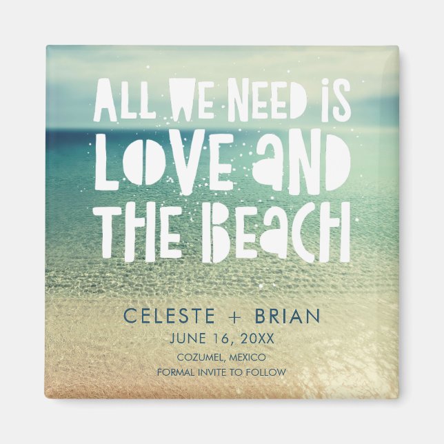 Aimant Love and the Beach Wedding Save the Date (Devant)