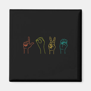 Aimant Love ASL Langue des signes Alphabet Valentines Jou