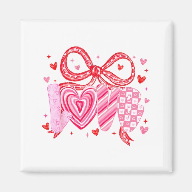 Aimant Love Coquette Bow Leopard Hearts Valentine Women G (Devant)