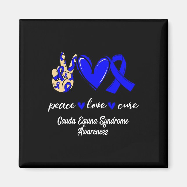Aimant Love Cure Cauda Equina Syndrome Blue Awareness (Devant)