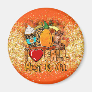 Aimant Love Fall Personnaliser d'automne Texte et couleur
