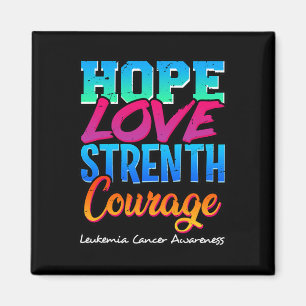Aimant Love Force Courage - Leucémie Cancer Sensibilisati