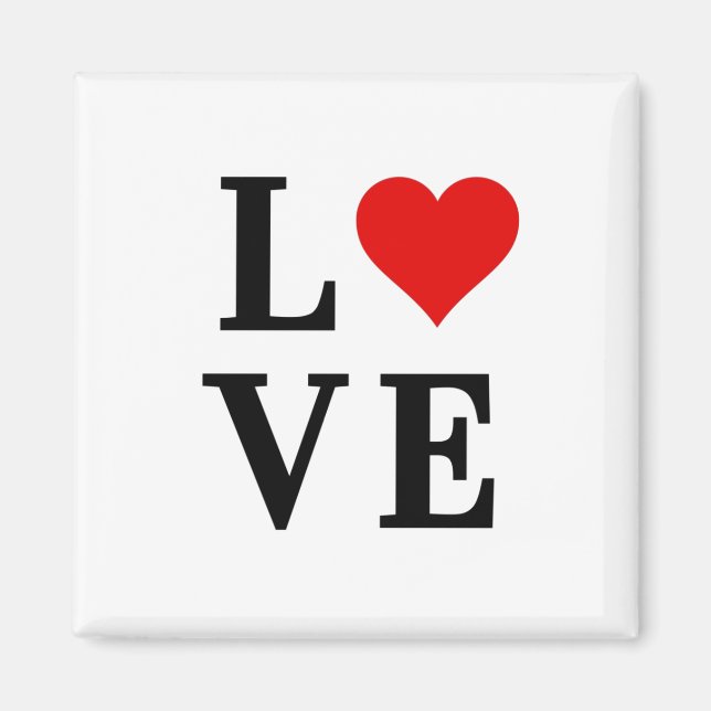 Aimant LOVE Heart Classic Simple Élégant (Devant)