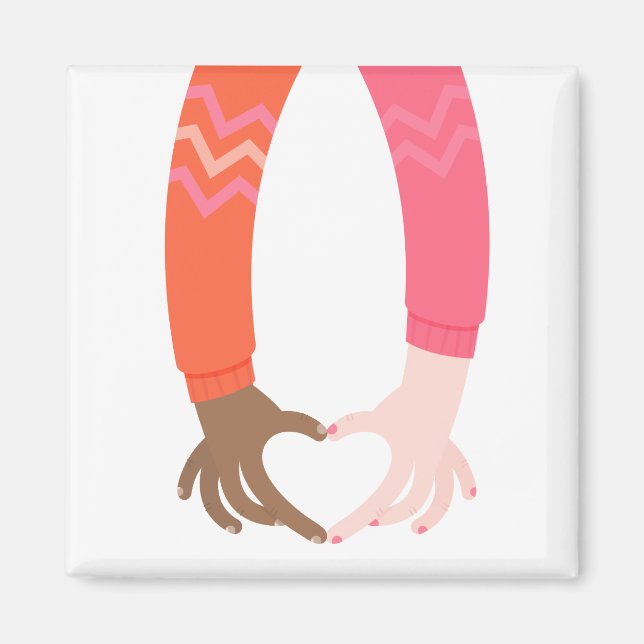 Aimant Love Heart Mains Art Inspirationnel (Devant)