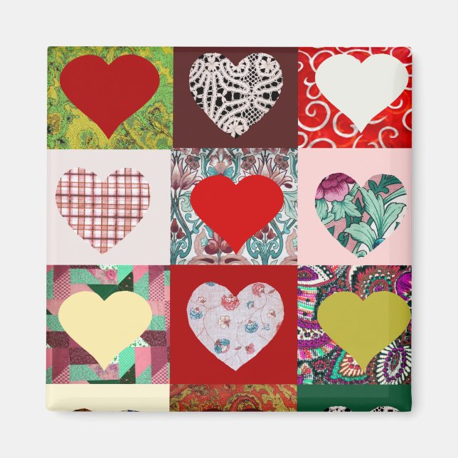 Aimant Love Hearts Quilt (Devant)