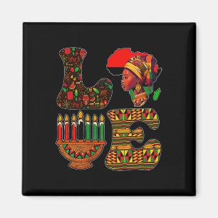 Aimant Love Kwanzaa Kinara Principes bougies Pan African