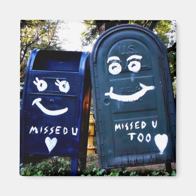 Aimant love mailboxes : vous m'avez manqué (Devant)