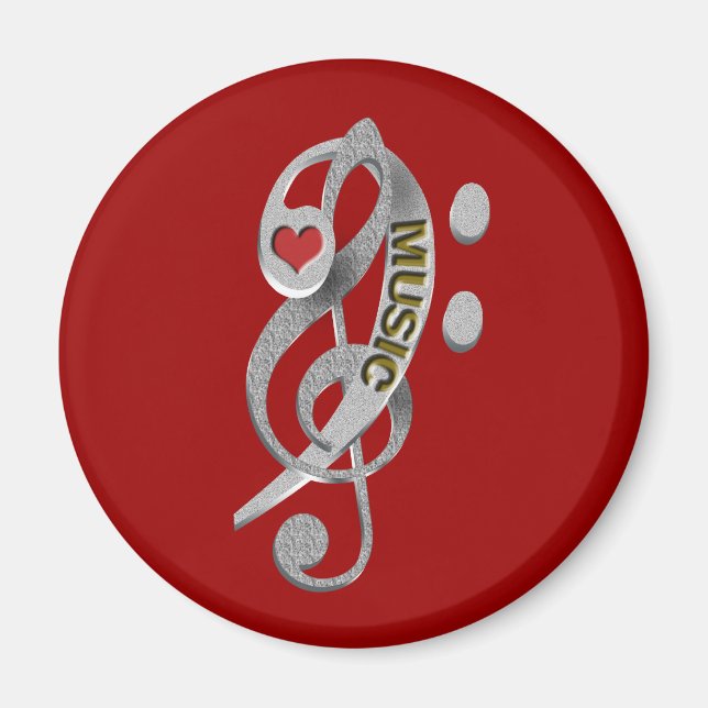 Aimant Love Music Clef Sculpture (Devant)