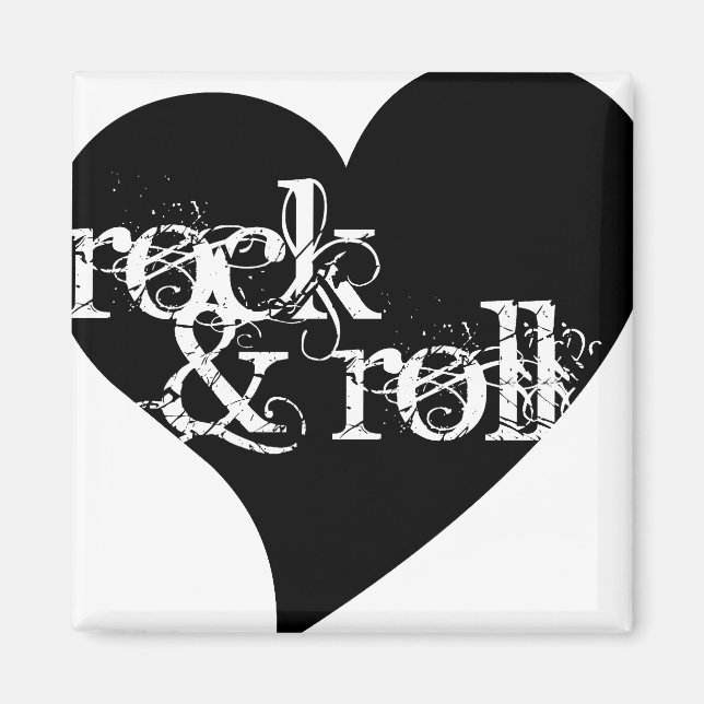 Aimant Love Rock & Roll Design (Devant)