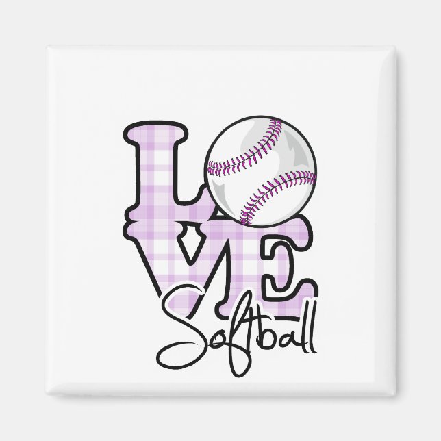 Aimant Love Softball (Devant)