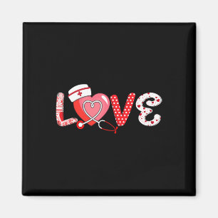 Aimant Love Stethoscope Infirmière Vie Saint Valentin Inf