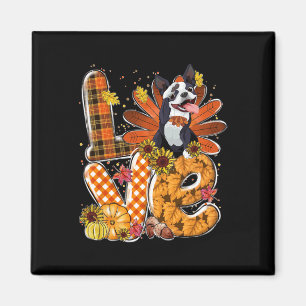 Aimant Love Thanksgiving mignon Boston Terrier Turquie Pu