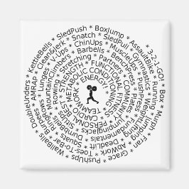 Aimant LOVE TO WORKOUT - Conception inspirée par le crois