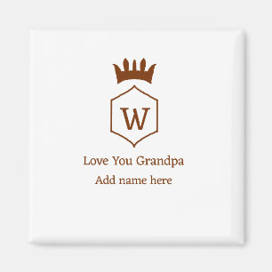 Aimant Love you grand-pa couronne ajouter nom détails bru