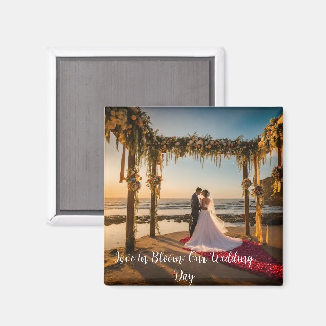 Aimant #LoveinBloom : OurWeddingDayMagnet (Recto/Verso)