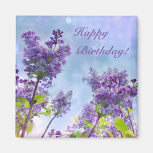 Aimant Lovely Lilac Happy Birthday