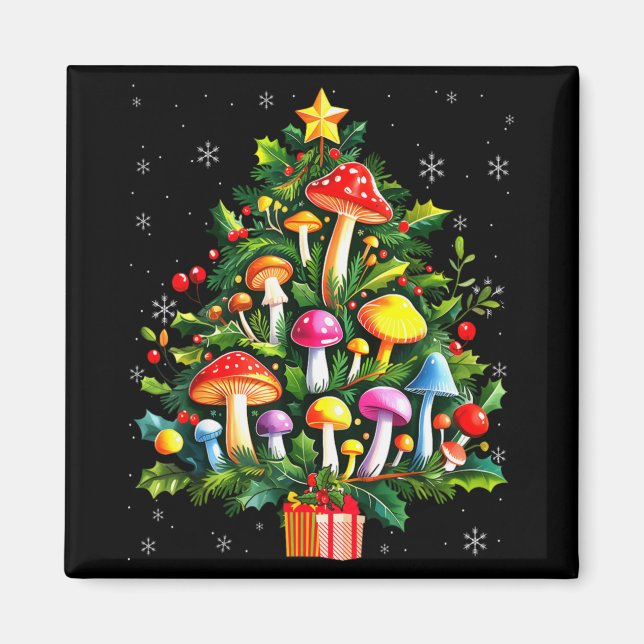Aimant Lover Xmas Mushroom Christmas Tree T Shirt  (Devant)