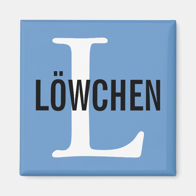 Aimant Löwchen race Monogram Design (Devant)
