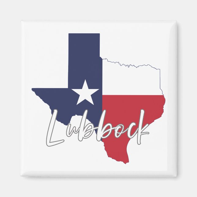 Aimant Lubbock, Texas Drapeau de carte magnétique (Devant)