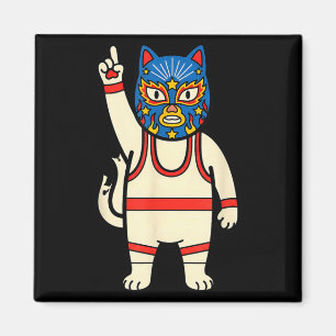Aimant Lucha Libre Cat Wrestling Luchador Drôle Rétro